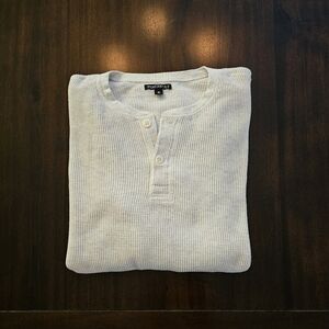 J. Crew Factory Light Grey Waffle Henley Size Medium